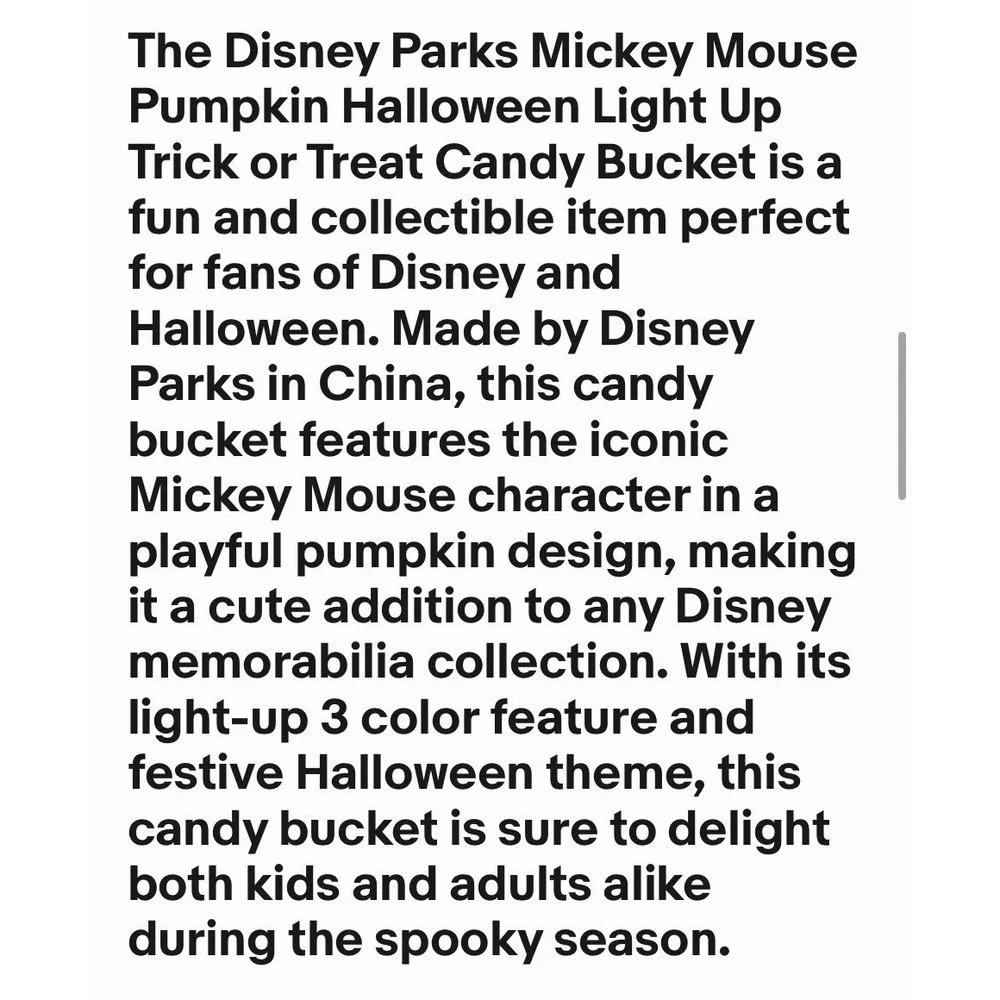Disney Parks Mickey Mouse Pumpkin Halloween Light Up Trick or Treat Candy Bucket